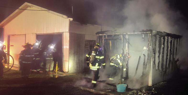 Three departments, including the Terrell Volunteer Fire Department, Terrell Fire Department and Ables Springs Volunteer Fire Department, responded to a fire call on Goss Lane Dec. 18. The fire was contained with 24 minutes of the departments’ arrival with no major injuries reported. Photo courtesy of TVFD Facebook page