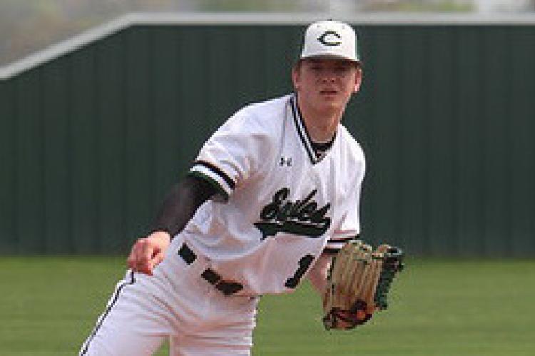 Canton’s Nathan Parker kept Grand Saline’s potent offense at bay March 28, allowing just four hits and no earned runs in a 6-0 shutout win for the Eagles. Photo by Lianna Reid