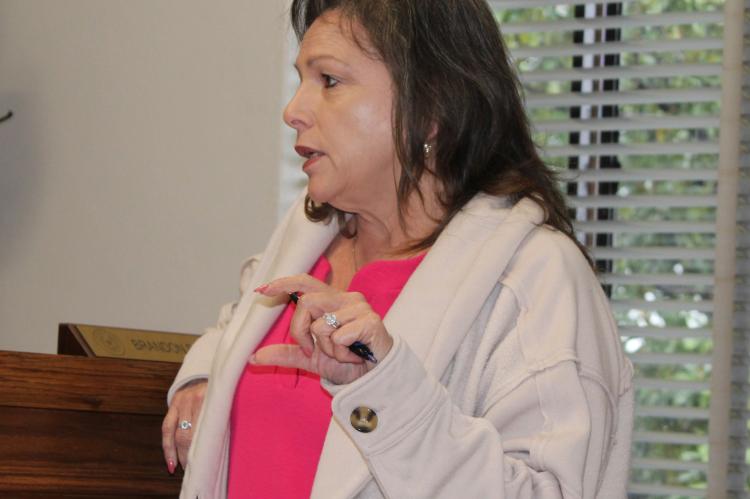 Van Zandt County Clerk Susan Strickland discussed a proposed budget amendment to move funds within the election budget. The $14,500 fund request would be moved from election expenses into personnel costs. In a 3-1 vote, the VZC Commissioners Court approved the request during their April 10 regular meeting. Photo by David Barber