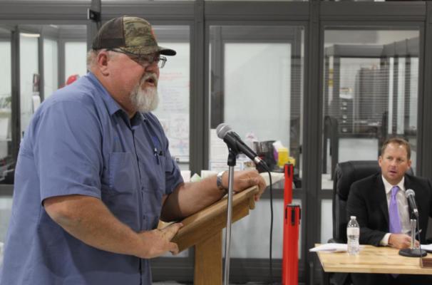 City of Van Water Superintendent Kevin Johnson discussed a drainage issue on Dogwood Place during the regular monthly meeting of the Van City Council Jan. 13. Photo by David Barber