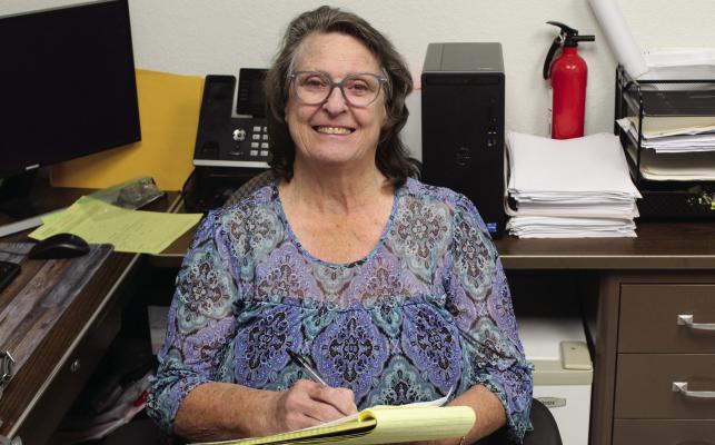 Barbara Crow, 75, is celebrating 25 years as mayor of Edom this month. Crow was first elected as mayor in May 2001 and has not faced an opponent in any of her re-election efforts since then. The mayor began her current four-year term in November 2024. Crow said that it was too early to discuss whether this will be her final term in office. Photo by David Barber