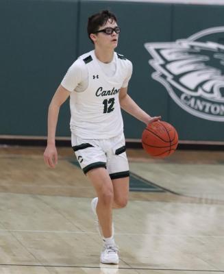 Caleb Guy and the Canton Eagles opened up their district title defense with a hard-fought wins over both Athens (34-32) and Van (41-40). Photo by Lianna Reid