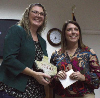 Van Zandt County Chief Appraiser Emily Reeves, left, was the guest speaker March 10 during the regular monthly meeting of the Republican Women’s Club of Van Zandt County. Reeves discussed the complexities of the property tax system during her presentation. Presenting the guest speaker was Jill Dutton from the Republican Women’s Club of VZC. Photos by Susan Harris