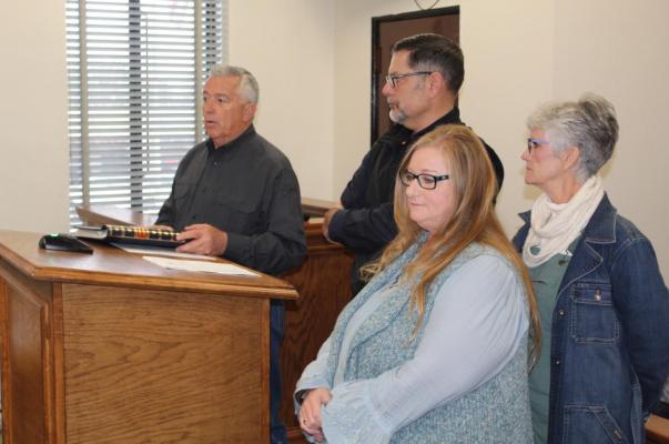 VZC Facilities Manager Joe Carter (far left) joined members of the VZC Master Gardeners Club Jan. 19 on a request for a $2,000 donation from the VZC Commissioners Court. Photos by David Barber