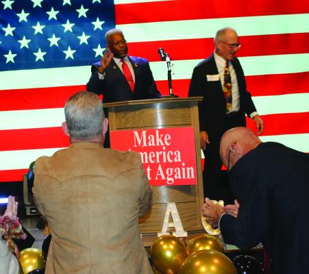 The Republican Club of Van Zandt County hosted a MAGA GALA Dinner/Fundraiser Feb. 28 at Victory Life Church in Ben Wheeler. The guest speaker was Lt. Col. (Ret) Allen West. The speaker currently serves as the chair of the Dallas County Republican Party. Photos by Susan Harris