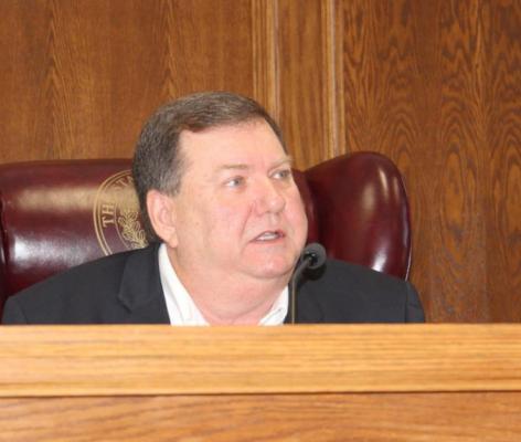 Van Zandt County Judge Don Kirkpatrick discussed the process for choosing nine public members to serve on the VZC Salary Grievance Committee July 6 during the regular meeting of the VZC Commissioners Court. Photo by David Barber