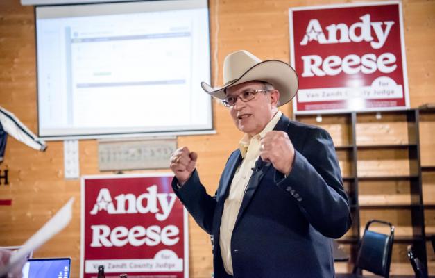 Newly elected VZC Judge Andy Reese celebrates his election victory March 1. Photos by Faith Caughron