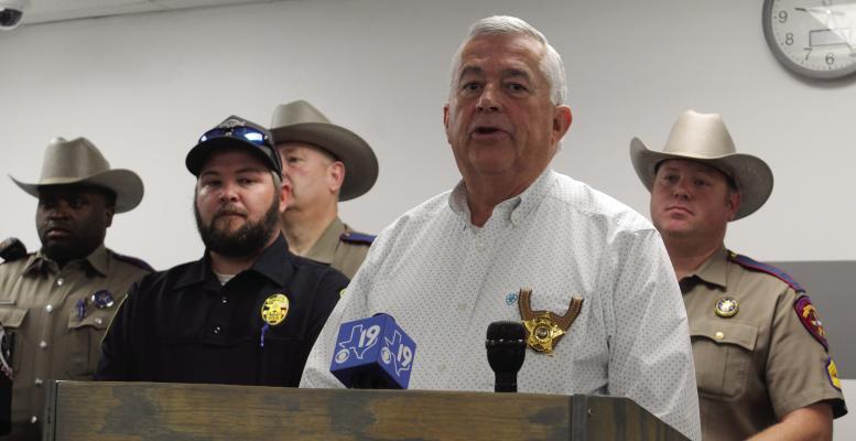 Van Zandt County Sheriff Joe Carter welcomed those in attendance March 14 for a news conference at the VZC Justice Center in Canton. Photo by David Barber