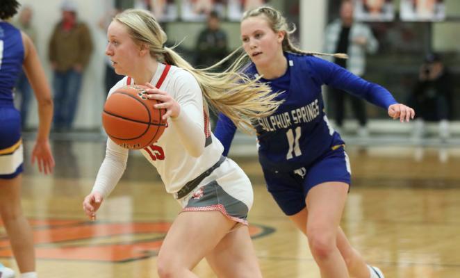 Jordan Ryan proved difficult to contain for Sulphur Springs on Monday night, finishing with 13 points, nine rebounds, four assists and five steals in a Van Lady Vandal victory. Photo by Liz Hinch