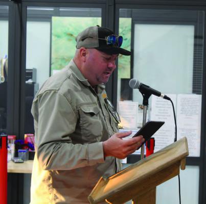 Former Van City Council member Ryan Hanson called for the resignation of current Van City Council member Charles Ryan during the Sept. 8 regular monthly meeting of the Van City Council. The council did not respond to Hanson’s remarks. Photo by David Barber