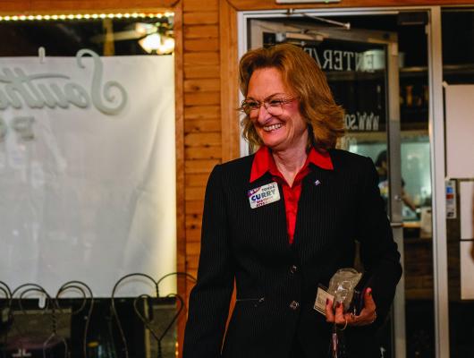 Van Zandt County Criminal District Attorney Tonda Curry was in attendance for an Election Watch Party held by her supporters at Southern Pop on the north side of the downtown square in Canton March 3. Curry will face Richard Schmidt in the Republican Primary Runoff Election Tuesday, May 26. Photo by Faith Caughron