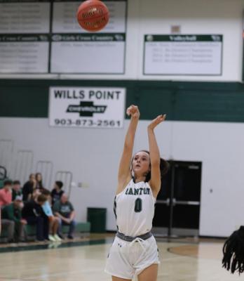 Ashtyn Norrell was one of three Canton players, along with Shameir Quimby and Hannah Cordell, to score in double figures during the Eaglettes’ district opening win over Wills Point. Photo by Lianna Reid
