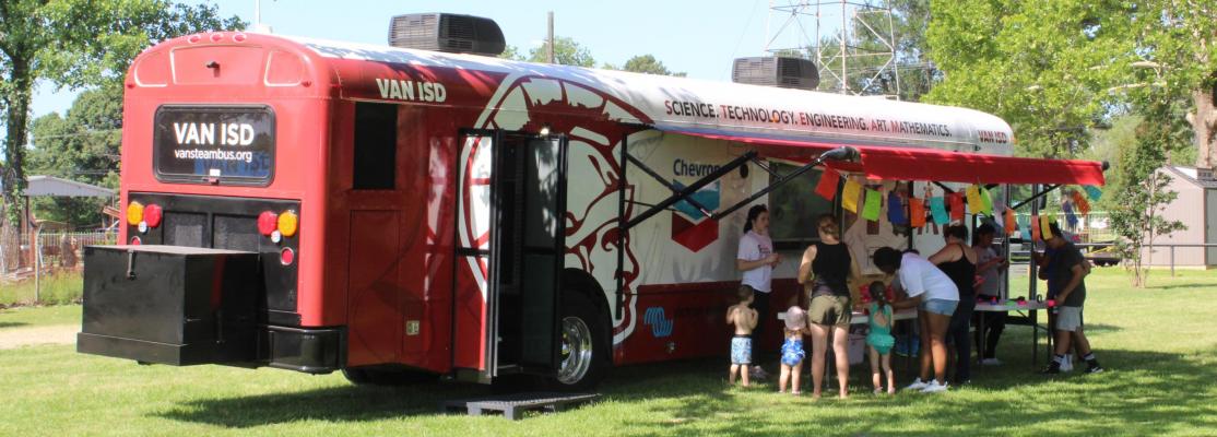 The Van ISD STEAM (Science, Technology, Engineering, Art, Mathematics) bus made an appearance May 14 during the Van Area Chamber of Commerce Cinco de Mayo Festival at the old Van City Park. Tours of the bus were given during the festival.