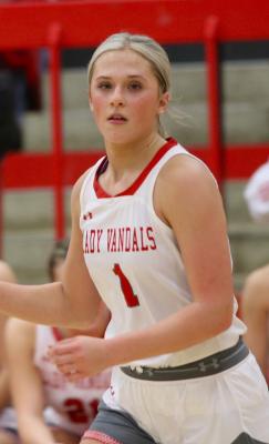 Landry Jones was named the District 16-4A Most Valuable Player after helping the Lady Vandals win this year’s district crown. Jones also passed the 1,000 career point threshold during her junior campaign. Photo by Liz Hinch