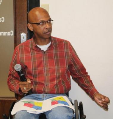 Van Zandt County Pct. 3 Justice of the Peace Herbert Dunn shared his views on proposed changes in the VZC redistricting plan. Photo by David Barber