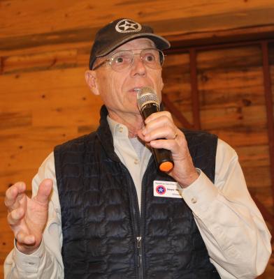 Republican Club of Van Zandt County President Dr. Dwayne ‘Doc’ Collins was among those in attendance Feb. 20 for a meeting of concerned citizens at The Silver Spur Resort in Canton regarding current and proposed battery energy system projects in Texas. Around 150 were in attendance as a number of speakers shared their concerns. Photo by David Barber