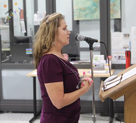 City of Van Economic Development Corporation (EDC) Director Tammy Weidman discussed proposed changes to the EDC bylaws Oct. 13 during the regular monthly meeting of the Van City Council. Photo by David Barber