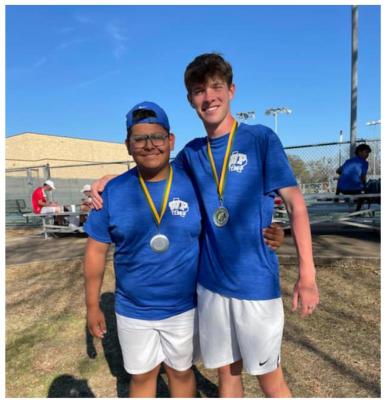 Dylan Underwood and Erwin Rangel won second in boys “B” doubles. Courtesy photos