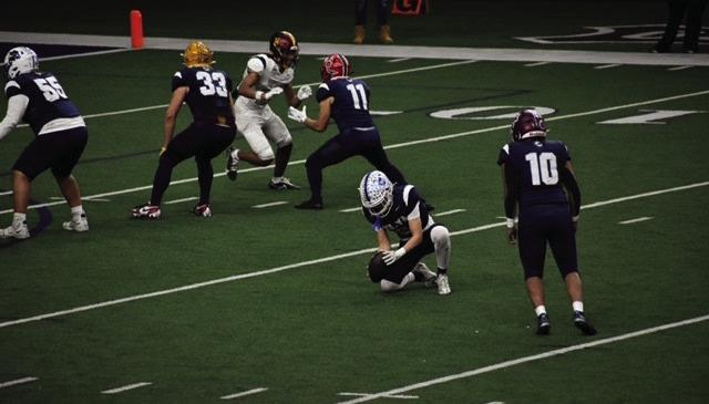 Cooper O’Neal of Wills Point High School was selected and played in the Native American All-Star Football Game Jan. 7 at The Star in Frisco. Neal was the holder on the game-winning field goal in overtime as Team WASee YA (Wolves) defeated Team Ta’Tanka (Buffaloes), 37-34. Courtesy photos