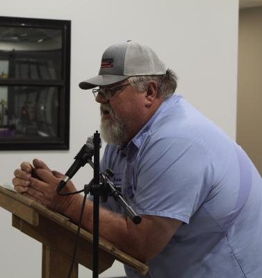 City of Van Water Works Department Administrator Kevin Johnson gave on update on the installation of the city’s new water well Oct. 12 during the regular monthly meeting of the Van City Council. Photo by David Barber