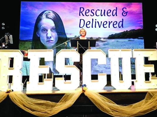 Patricia Schnick, Hope Center’s education coordinator, gave her personal testimony about how God delivered her from a life of drugs and two abortions. Courtesy photo