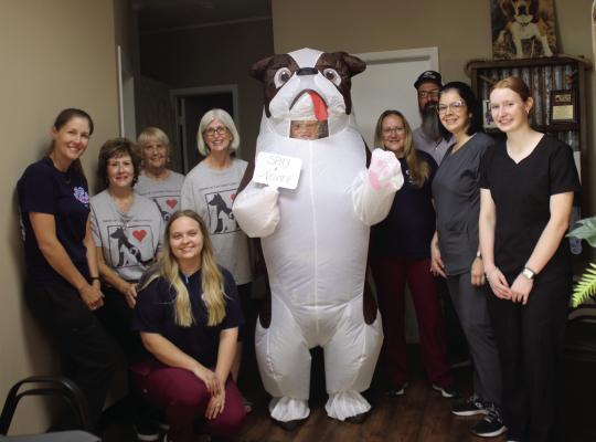 Diamond L Veterinary Clinic of Wills Point and the Friends of Van Zandt County Animals have recently joined forces to help battle animal overpopulation. Recently, representatives from both organizations gathered for a group photo at the clinic. Photo by Susan Harris