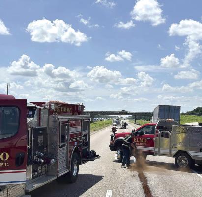 A truck driver was charged with five counts of manslaughter in a wreck that killed six people, shutting down both sides of Interstate 20 near Terrell on Saturday, June 28. Photo courtesy of Terrell Volunteer Fire Department