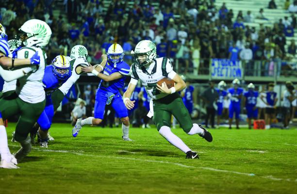 The Canton Eagles improved their season record to 3-0 Sept. 12 with a dominating 49-0 victory at Paris North Lamar. The Eagles hosted the Mabank Panthers in a 7:30 p.m. kickoff Friday, Sept. 19 at Norris Birdwell Stadium. Photo by Don Johnson