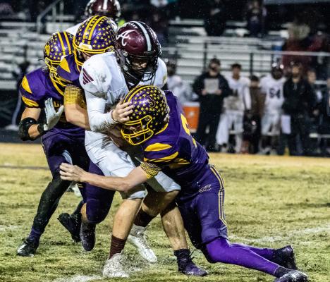 The swarming Edgewood defense continued to shine last week, stymying Arp in a 35-14 Bulldog victory. Edgewood has outscored its opponents 430-197 this season. Photo by Dusty Goodwin