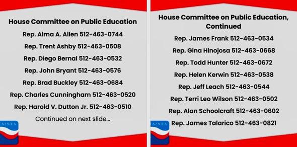 Texas State Teachers Association Facebook page March 5, 2025