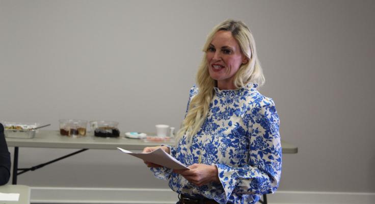 Family Nurse Practitioner Loretta (Lori) Wilson of Van Family Medical was the guest speaker Sept. 6 at the Van Area Chamber of Commerce Quarterly Luncheon held downtown at The Movie House. Among the topics Wilson discussed were the recent rise in COVID cases in the Van community.