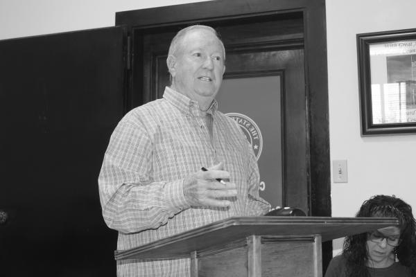 Van Zandt County Pct. 2 resident Ronnie Jones discussed a number of items that were scheduled to be on the Dec. 20 agenda of the VZC Commissioners Court during its regular meeting. There was no response from VZC Judge Andy Reese and the commissioners’ court following Jones’ comments. Photo by David Barber