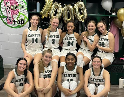 Amari Welch (24) surpassed the elusive 1,000 career points mark during the Eaglettes Nov. 21 battle against Paris. Courtesy photo