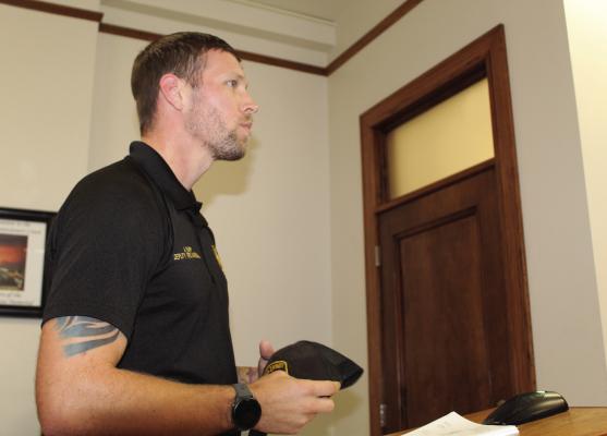 Van Zandt County Deputy Fire Marshal Andrew Rapp informed the VZC Commissioners Court that he was not recommending a burn ban at this time. Rapp met with the commissioners’ court during its regular meeting Nov. 19. Photo by David Barber