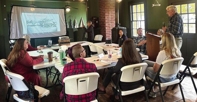 Van Zandt County Historical Commission (VZCHC) Chairman Elvis Allen spoke to the Leadership VZC group Dec. 18 about the history of VZC. Courtesy photos