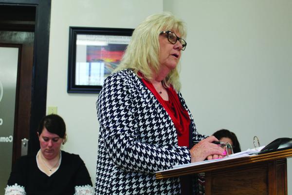 Van Zandt County Auditor Sandy Hill discussed a proposal regarding a software upgrade to the VZC Financial Package April 24 during the regular meeting of the VZC Commissioners Court. The proposal was unanimously approved by the commissioners’ court. Photo by David Barber