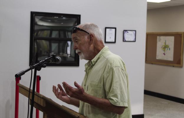 Ward Hansen was one of three individuals that spoke during the ‘public comments’ portion of the Van City Council’s regular monthly meeting Aug. 14. The council did not respond to Hansen’s comments. Photo by David Barber