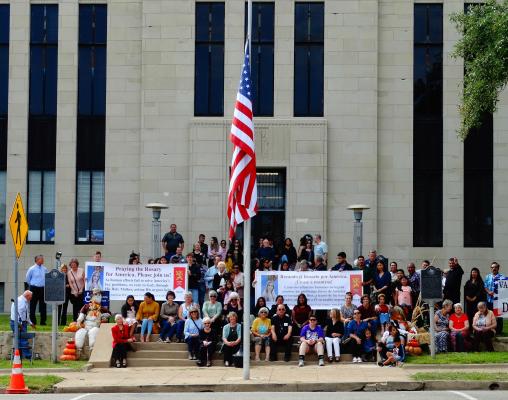 Dozens of people attended a prayer rally at the Van Zandt County Courthouse Oct. 9. The prayer rally was one of over 21,000 events held nationwide. Photo by JoAnne Henson