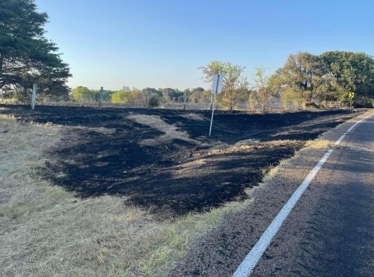 Firefighters from across Van Zandt County and neighboring communities have had their hands full over the past week, responding to dozens of grass fire calls and mutual aid requests. VZC Fire Marshal Sean Davis noted that more than 1,500 acres within the county have been lost due to fires over that span, including almost 1,000 on July 19. Photo courtesy of the VZC Fire Marshal’s Office