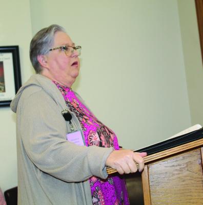 Van Zandt County Elections Administrator Shannon Maddox discussed the need to consolidate Voting Precincts 2B and 2C for the upcoming Nov. 4 General Election. The polling location for Precincts 2B and 2C will now be at the Old Bethel Baptist Church for the Nov. 4 election only. Photo by David Barber