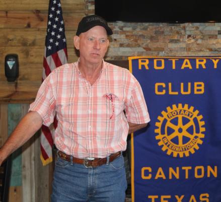 Van Zandt County Pct. 3 Commissioner Keith Pearson was the guest speaker June 29 during the regular weekly meeting of the Canton Rotary Club. Pearson spoke on a number of VZC topics and fielded questions from those in attendance. Photo by David Barber