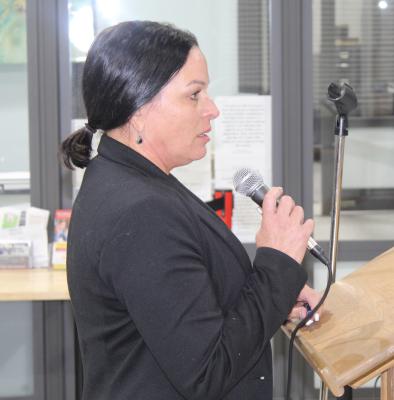 City of Van Municipal Judge Tina Brumbelow responds to a question from a city council member Nov. 15 during an announced ‘closed session’ Nov. 15 as part of the regular monthly meeting of the Van City Council. Photo by David Barber