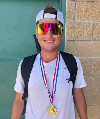 Senior Jak Kinder of Martins Mill advanced to the Class 2A State Tennis Tournament May 15 after winning the Regional Tournament in Franklin May 9, 10. Due to the state tennis tournament schedule, Kinder was not able to attend Martins Mill High School’s Graduation Ceremony May 15. Results of the state tennis tournament were not known at press time. Photo by Ashley Kinder