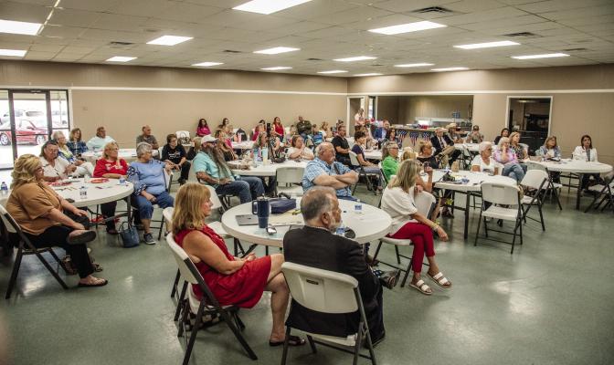 The Republican Women’s Club of Van Zandt County held their regular monthly meeting July 14 as they met at the Wills Point Community Center. Callie Eaton and Jack Risner were the main speakers as they discussed groundwater conservation in Texas. Photo by Faith Caughron