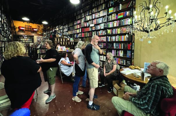 Van Zandt County Historical Commission Chairman Elvis Allen (seated at far right) held a book signing Aug. 30 at ‘A Wicked Read’ in downtown Canton. The title of his book was ‘Building a County: Van Zandt County, Texas 1848-1992.’ For more information, see Page 2A. Courtesy photo