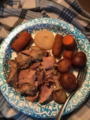 There are many ways to put game meat to good use. This simple venison roast with veggies makes for a great winter’s meal. Photo by Luke Clayton