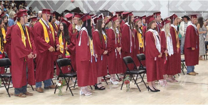 The Martins Mill High School Graduating Class of 2025 prepared for the start of their graduation ceremony May 15 at the O’Neal Weaver Gymnasium. There were 45 students in the graduating class which was witnessed by a packed house inside the gymnasium. Photos by David Barber