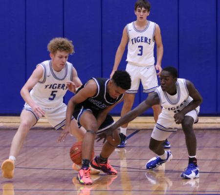 The Wills Point Tigers finished non-district play with an 11-10 record overall, including a 56-41 win over the Alba-Golden Panthers Jan. 7. Photo courtesy of WPHS Yearbook staff