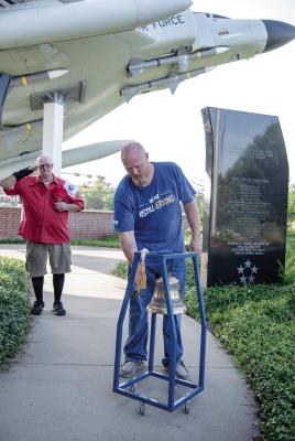 Veterans of Foreign Wars (VFW) Post 12219 Sgt.-at-Arms Jeff Long of Wills Point chimed the bell in remembrance of 10 generations of soldiers that gave their last full measure of life in battle during the U.S. Army’s 250th Anniversary celebration ceremony June 14 at the Van Zandt County Veterans Memorial in Canton. Over 120 Army and Army Air Corps names of ‘Killed in Action’ from VZC were read in reverence. by Faith Caughron