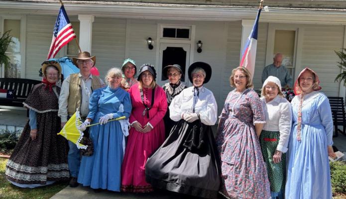 Several members of the Van Zandt County Genealogical Society, as well as Canton Mayor Lou Ann Everett, dressed in frontier-style clothing to celebrate the event. Courtesy photo